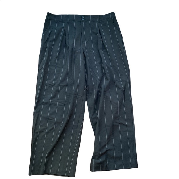 NWT Nili Lotan x Target women’s pinstripe black wide leg trousers 16W/18W - Picture 4 of 7